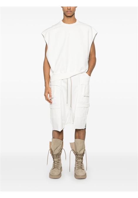White drop-crotch bermuda shorts Rick Owens DRKSHDW - men RICK OWENS DRKSHDW | DU01E3382RIG11